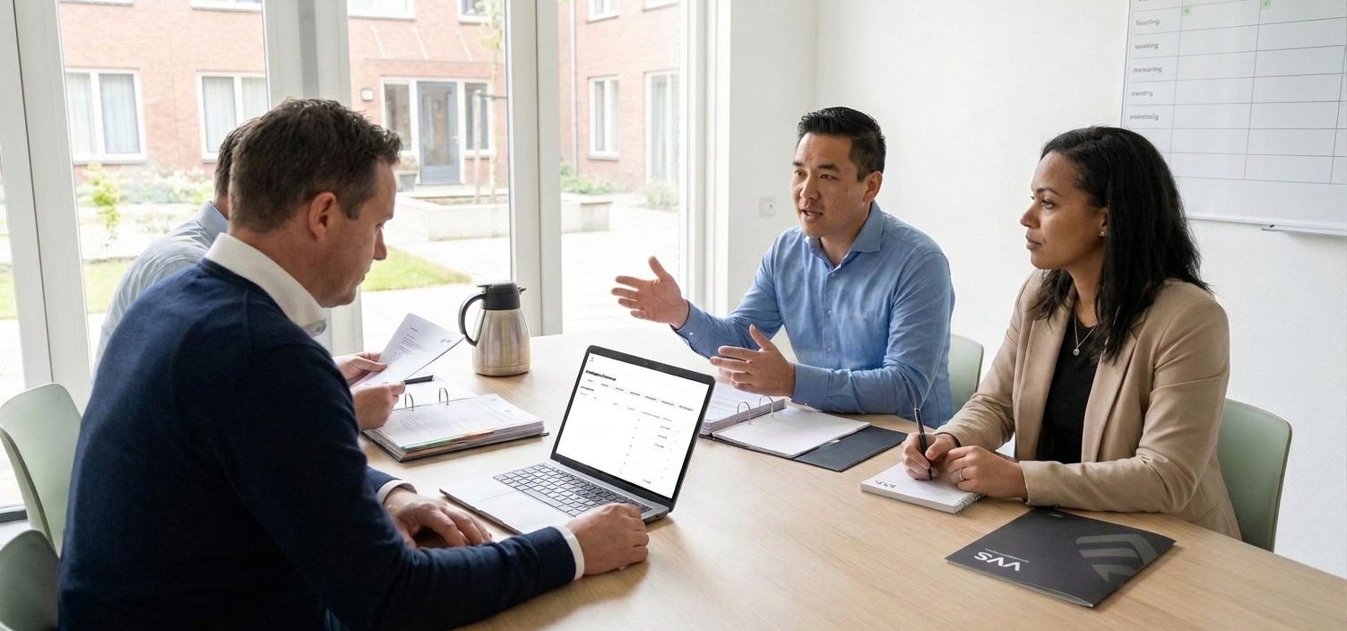 Gemeentelijke medewerkers bespreken het Vluchtelingen Volgsysteem